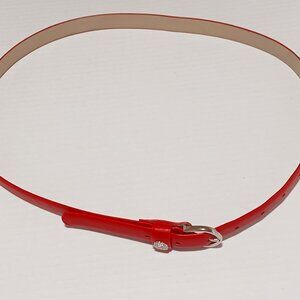 Vince Camuto Skinny Faux Leather Red Belt